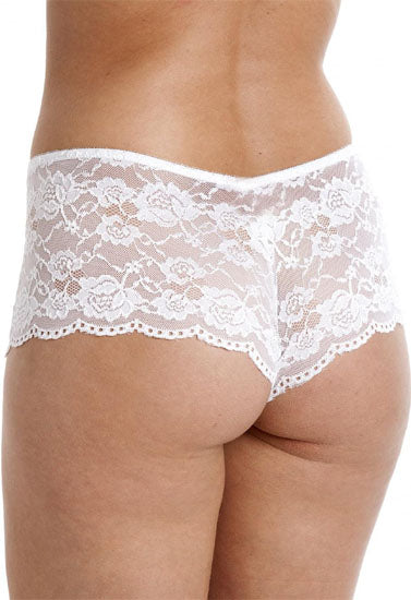 White Lace Knicker Boxer Boyshorts Brief, NikkiandNaomi