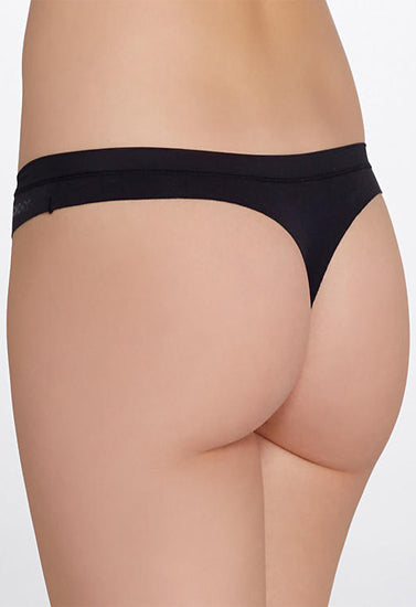 Black Stretchy Soft Cotton Thong