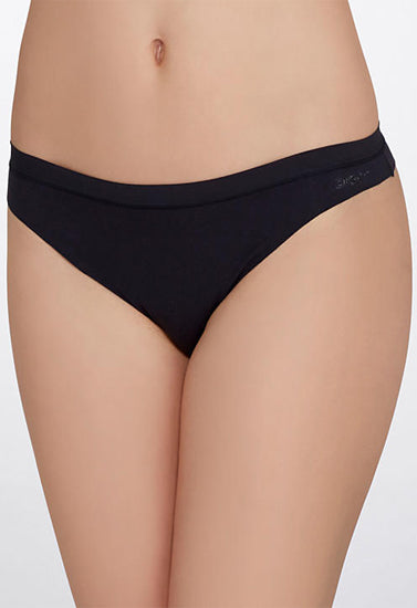 Black Stretchy Soft Cotton Thong