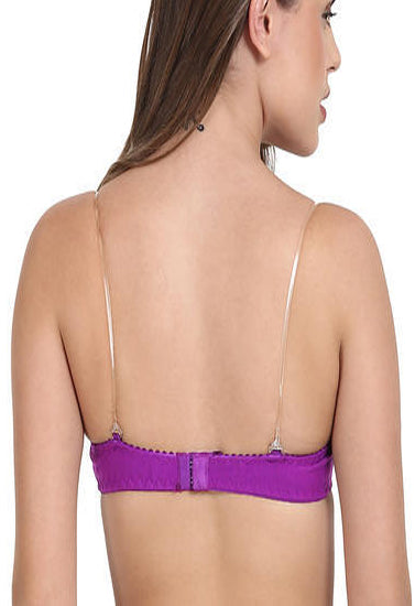 Native purple Transparent Strap Bra, NikkiandNaomi