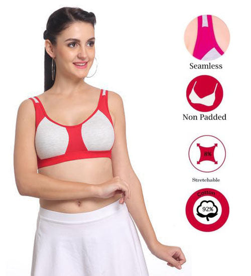 "Non" padded medium impact Sports bra (Pack of 2),,NikkiandNaomi