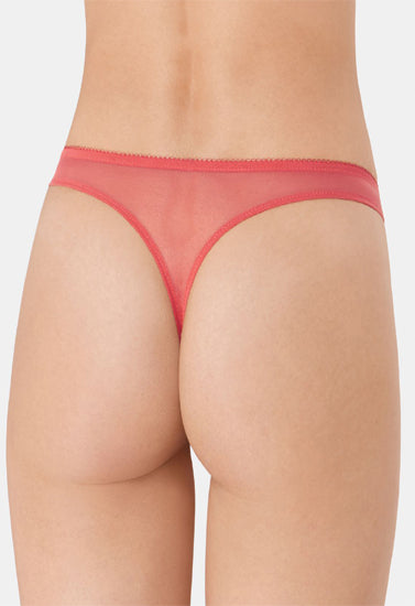 Dream Spotlight Coral Fishnet Lace Thong, NikkiandNaomi