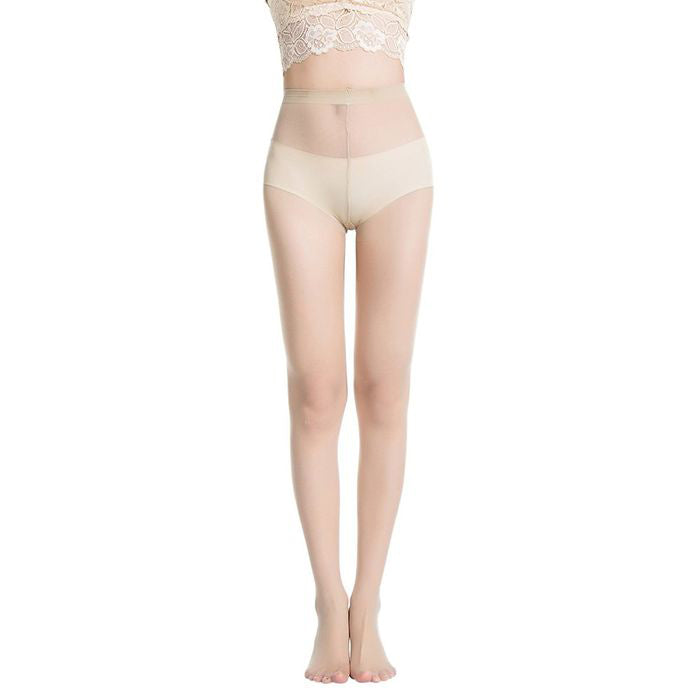 Pantimedias elásticas opacas color beige nude para mujer