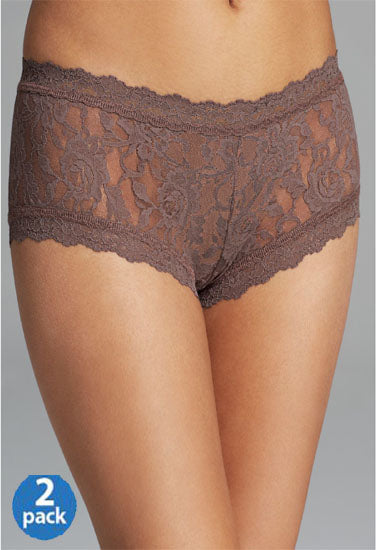 Sensual Brown Lace Panties (Pack of 2)