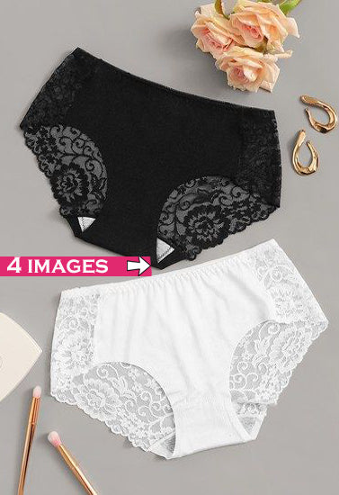 Black & White Value Pack Of 2 Lace Brief