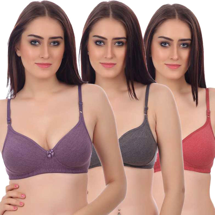 Soft & Cozy Cotton Bra (Pack Of 3), NikkiandNaomi