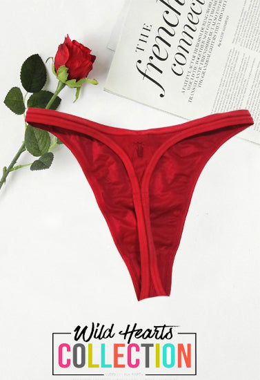 Triumph Maroon Fitted Hi-Waist Thong, NikkiandNaomi