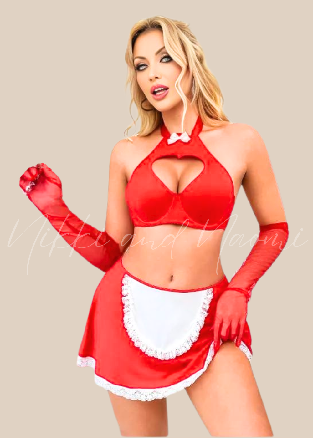 Women’s seductive red cosplay lingerie