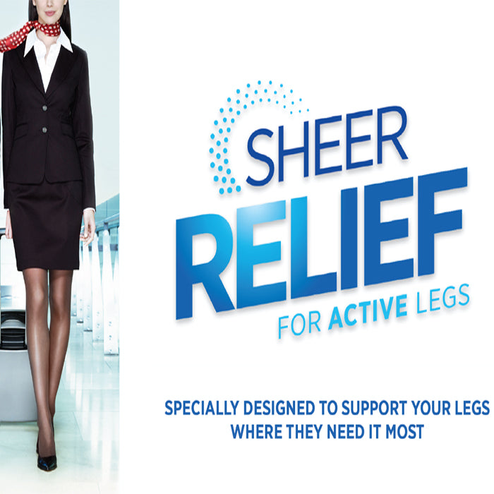 Sheer Relief For Active Legs Travel Support Pantyhose, NikkiandNaomi