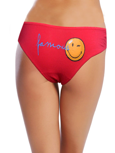 Bragas de bikini cómodas de algodón Smiley World para mujer, paquete de 2