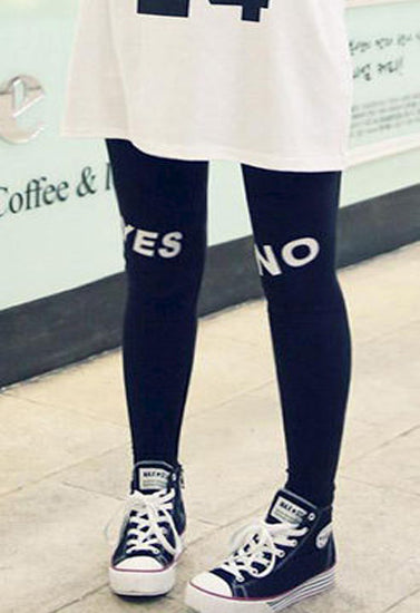 Women celebrity yes or no printed legging