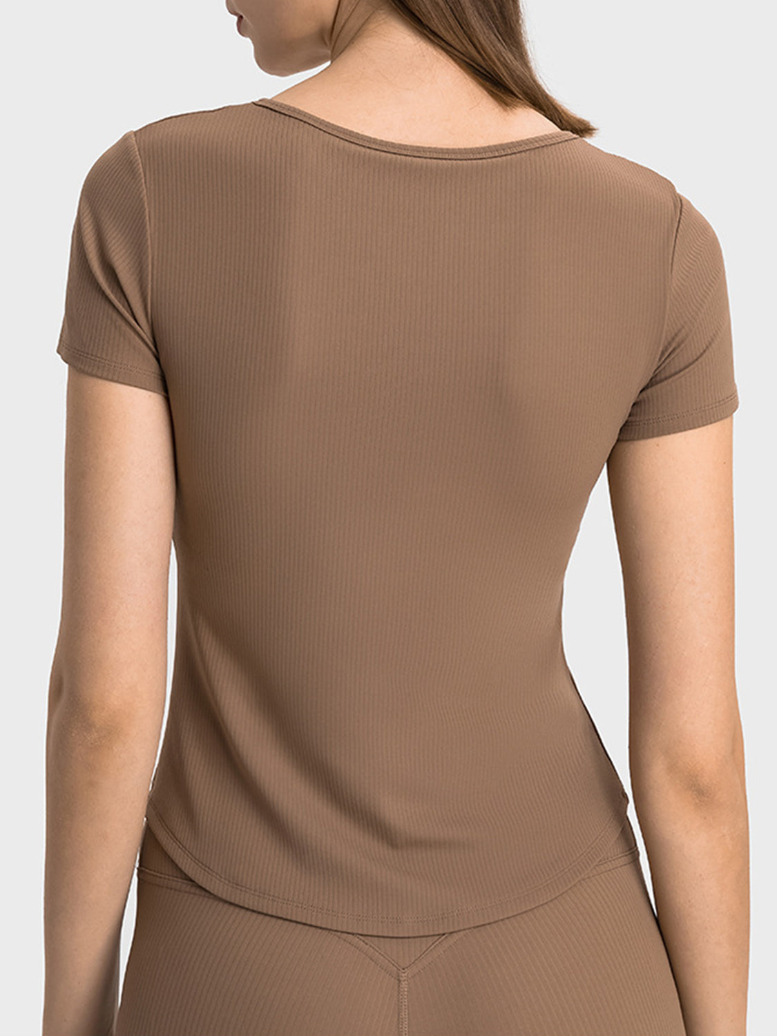 Millennia Notched Short Sleeve Active T-Shirt, NikkiandNaomi