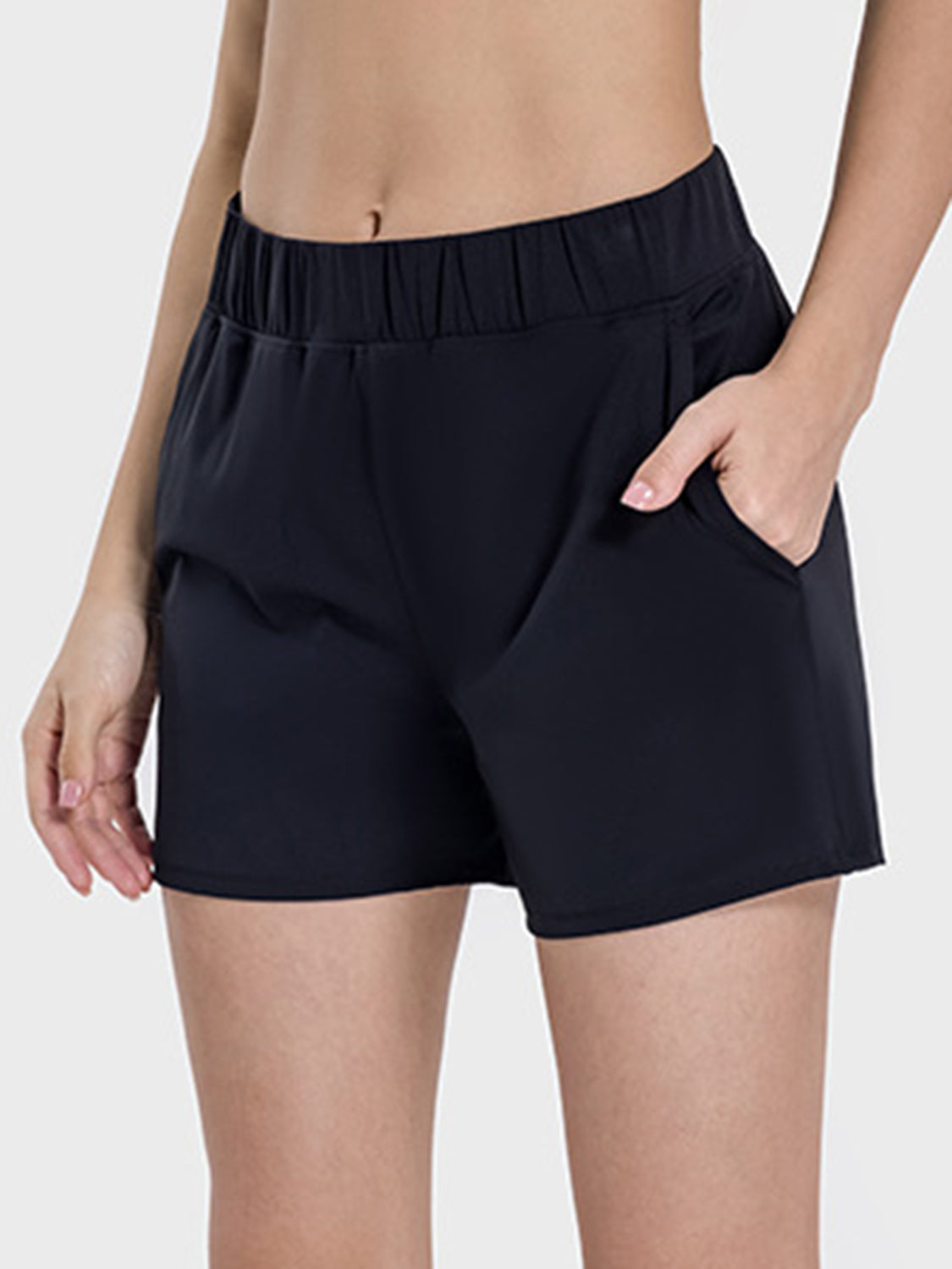 Millennia Elastic Waist Active Shorts, NikkiandNaomi