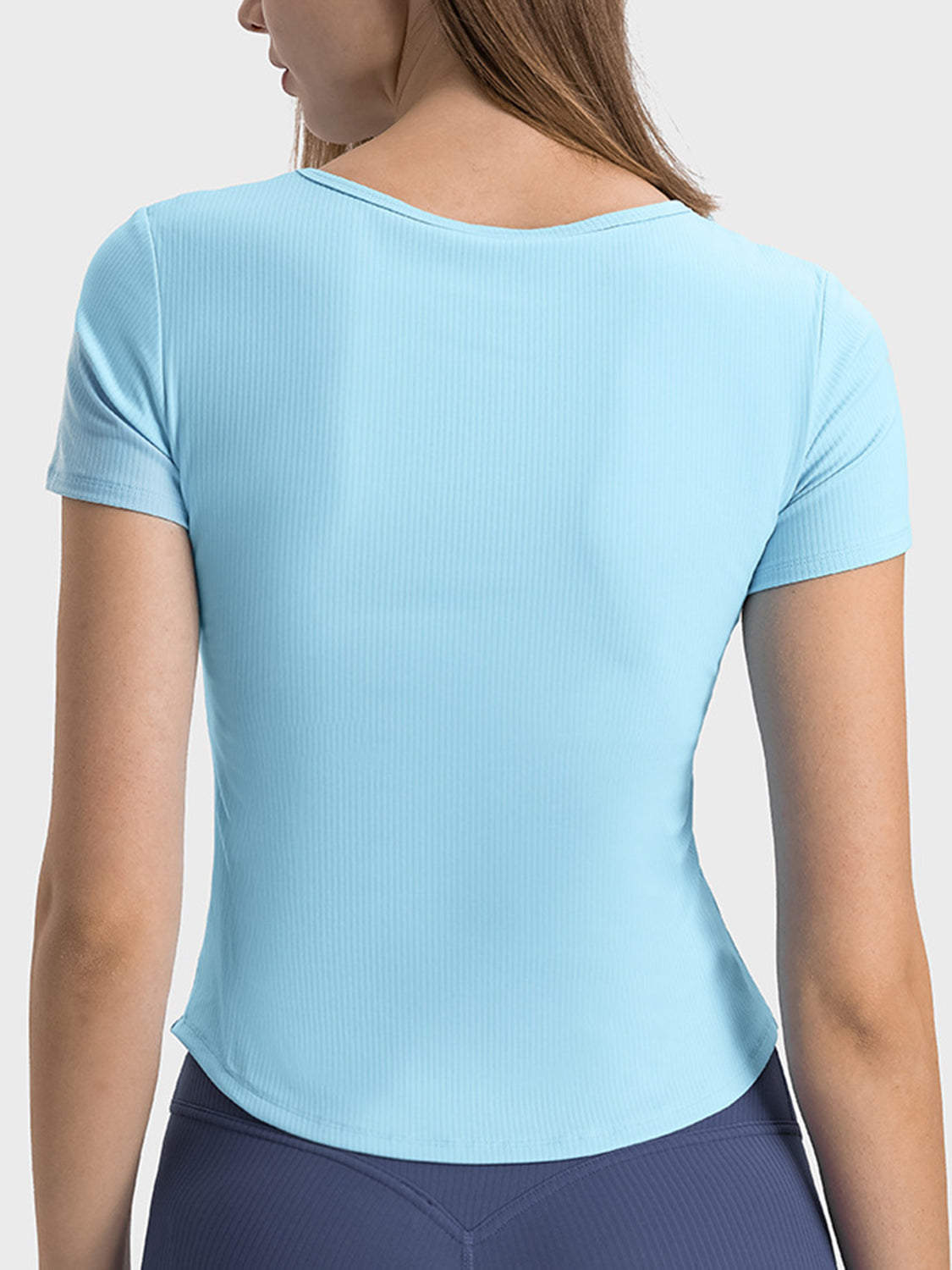 Millennia Notched Short Sleeve Active T-Shirt, NikkiandNaomi