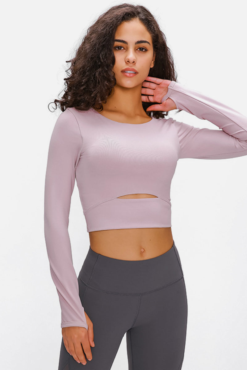 Millennia Long Sleeve Cropped Top With Sports Strap, NikkiandNaomi