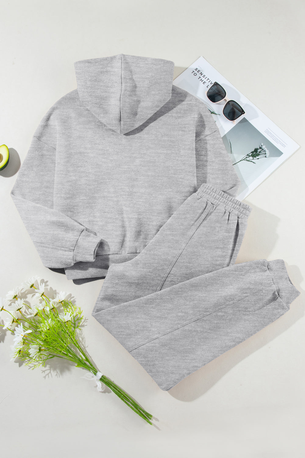 Dropped Shoulder Long Sleeve Hoodie and Pants Active Set, NikkiandNaomi