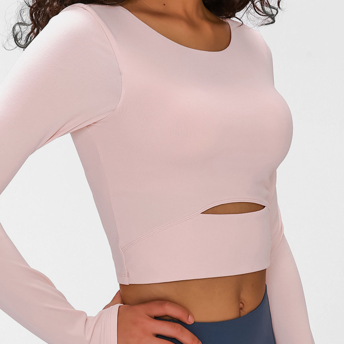 Millennia Long Sleeve Cropped Top With Sports Strap, NikkiandNaomi