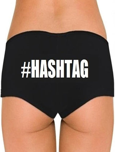 Personalizar panty boyshort de algodón Hashtag negro