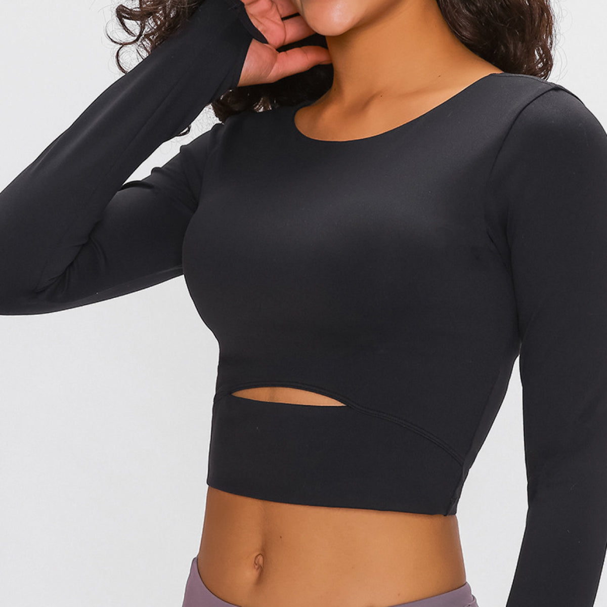 Millennia Long Sleeve Cropped Top With Sports Strap, NikkiandNaomi