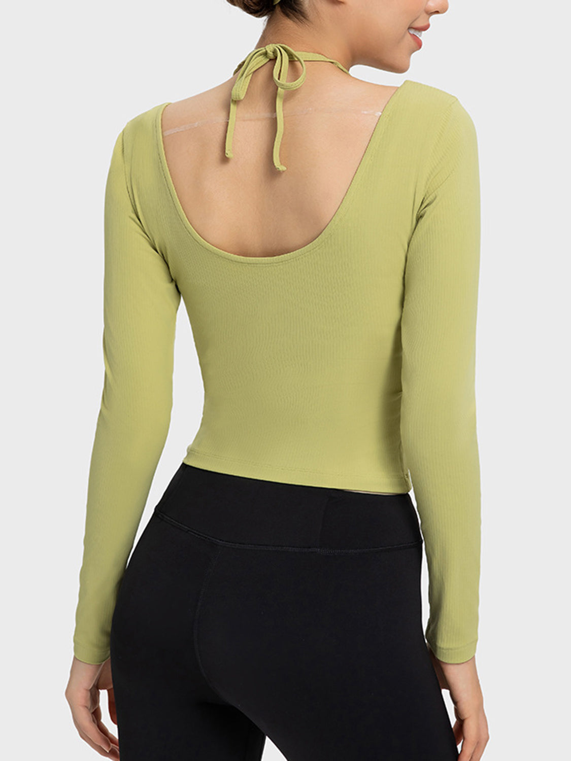 Millennia Halter Neck Long Sleeve Sporty Top, NikkiandNaomi