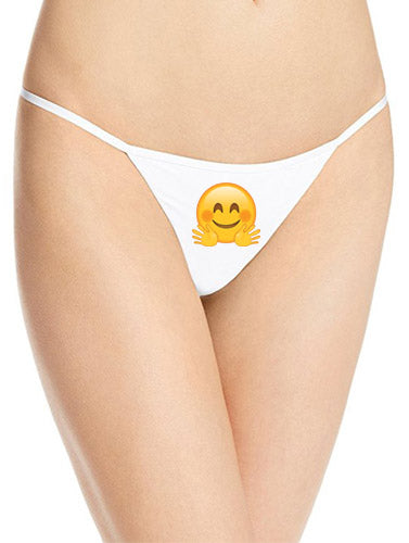 Customized Emoji Print Cotton String Thong Panty