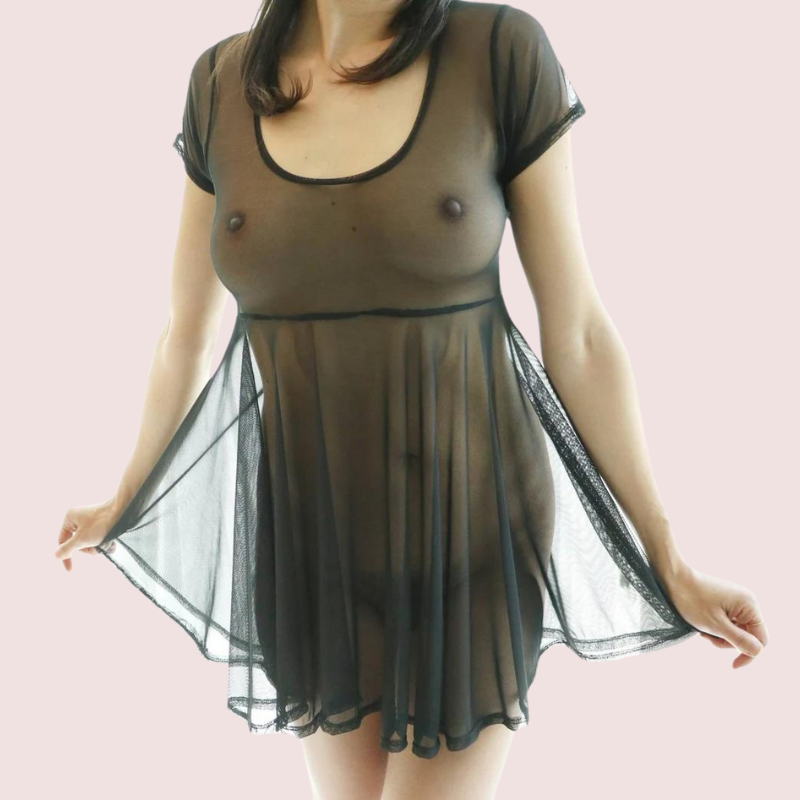 plus-size-black-sheer-mesh-nightwear