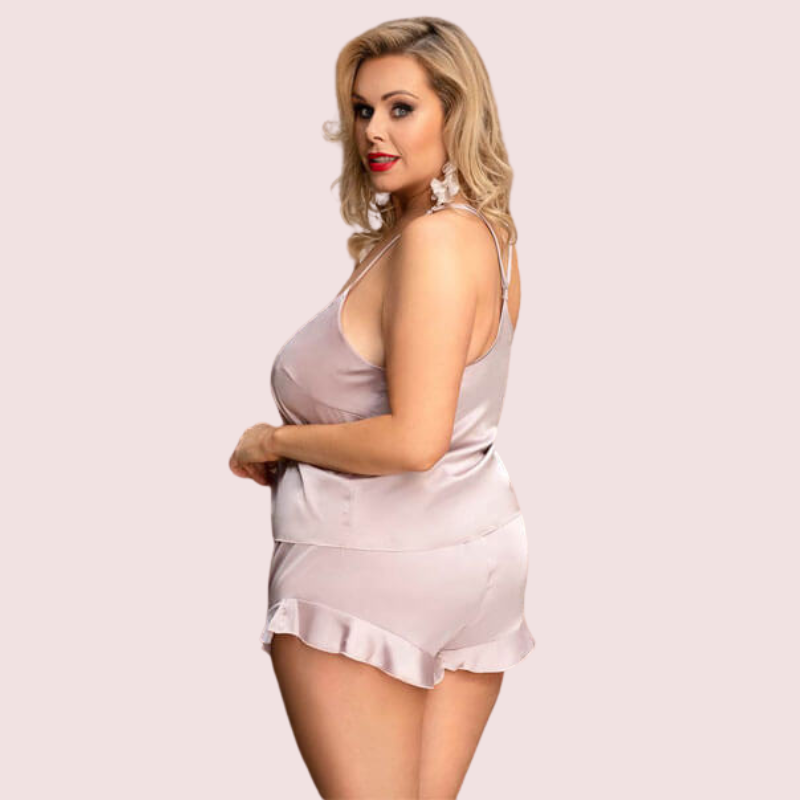 Comfortable Plus Size Cami Shorts Sleepwear Set, NikkiandNaomi