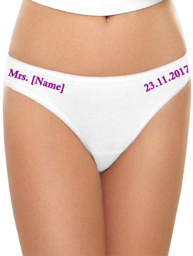 Mrs. New Name Hot Braguitas bikini de algodón con estampado morado