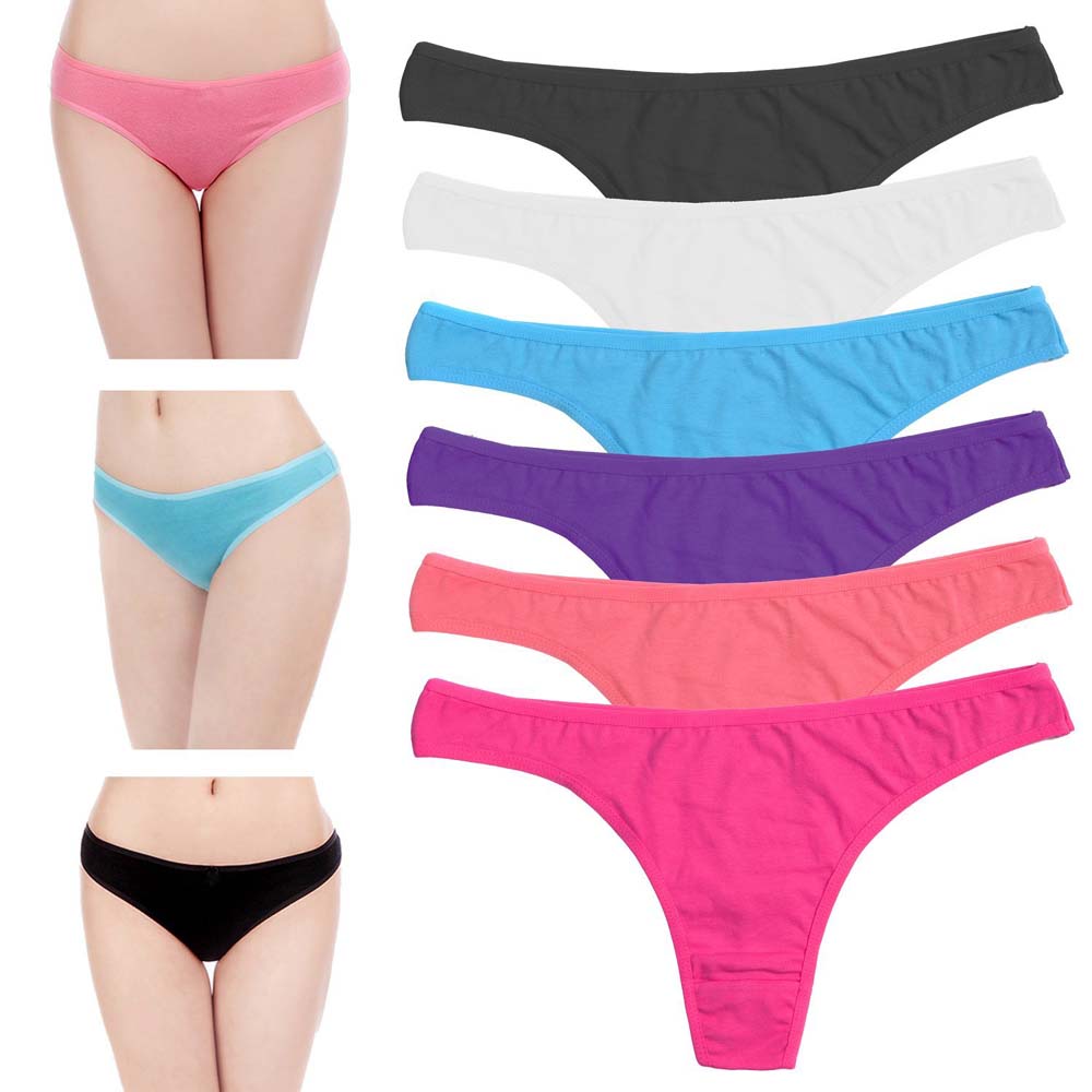 5 Pack Assorted Low Rise Bikini Thong Panty
